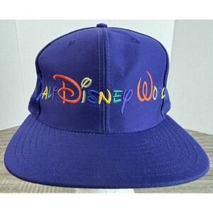 Walt Disney World SPELL OUT ~ Vtg Goofy's Hat Co  ~ Adjustable Purple Green Brim